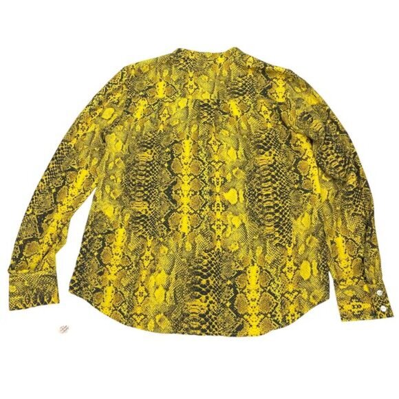 NWT NANETTE Nanette Lepore Snakeskin Button-Down Mandarin Collar Blouse Sz Small - Picture 6 of 6